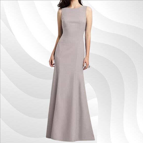 2/$50 Dessy Collection Charcoal Gray Sleeveless Crepe Dress 2936 Size 10 - Picture 1 of 8